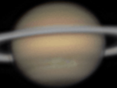 Saturn storm rotation